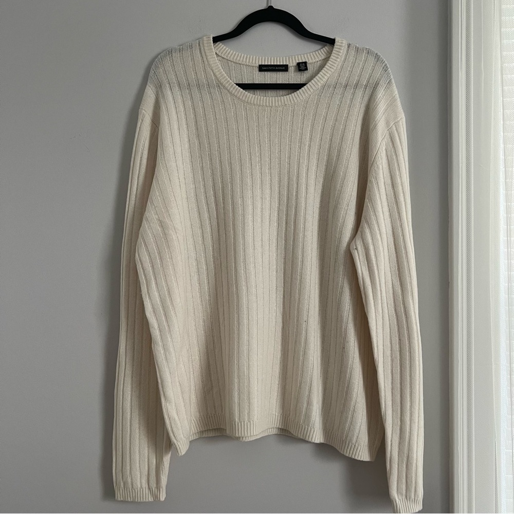 Saks Fifth Avenue Men's Ivory Crewneck Sweater